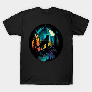 Howling Wolf At The Moon T-Shirt